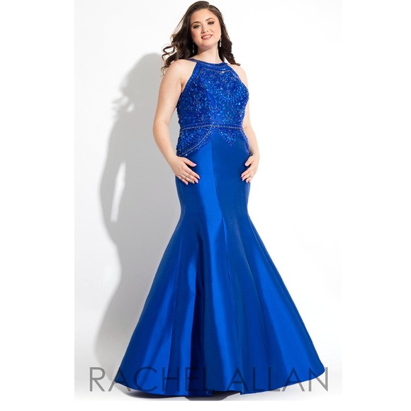 Rachel Allan Dresses & Skirts - NWT Rachel Allan Curves 7813 Royal Blue Mermaid Prom Dress 24 Sexy Beaded Luxe